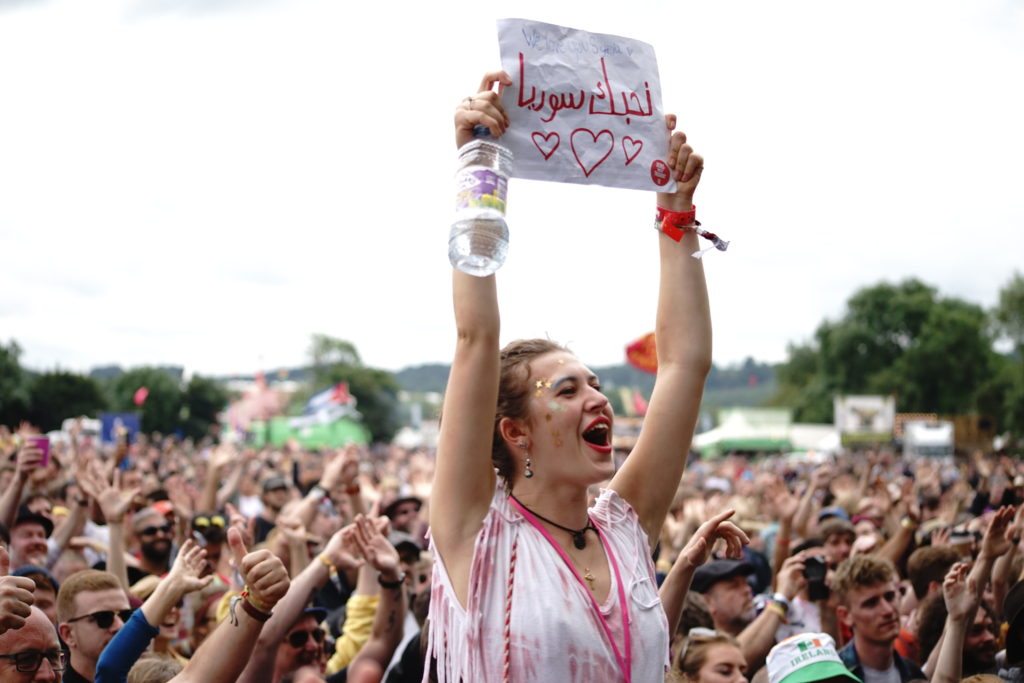 "We Love Syria" at Glastonbury, photo by Ayman Oghanna