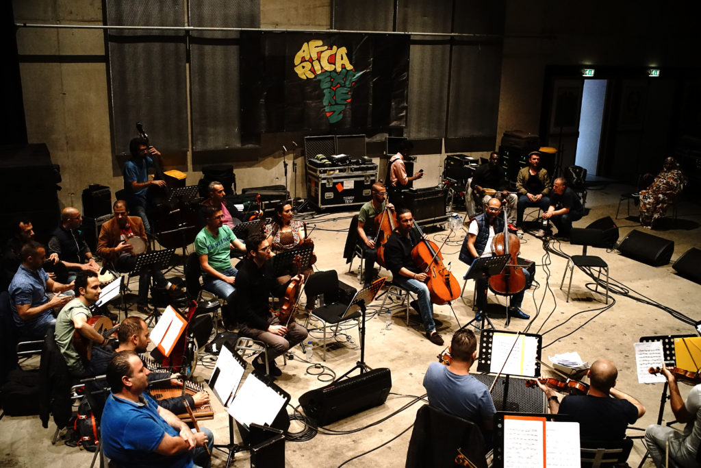 The Orchestra of Syrian Musicians rehearsal, Amsterdam by Ayman Oghanna